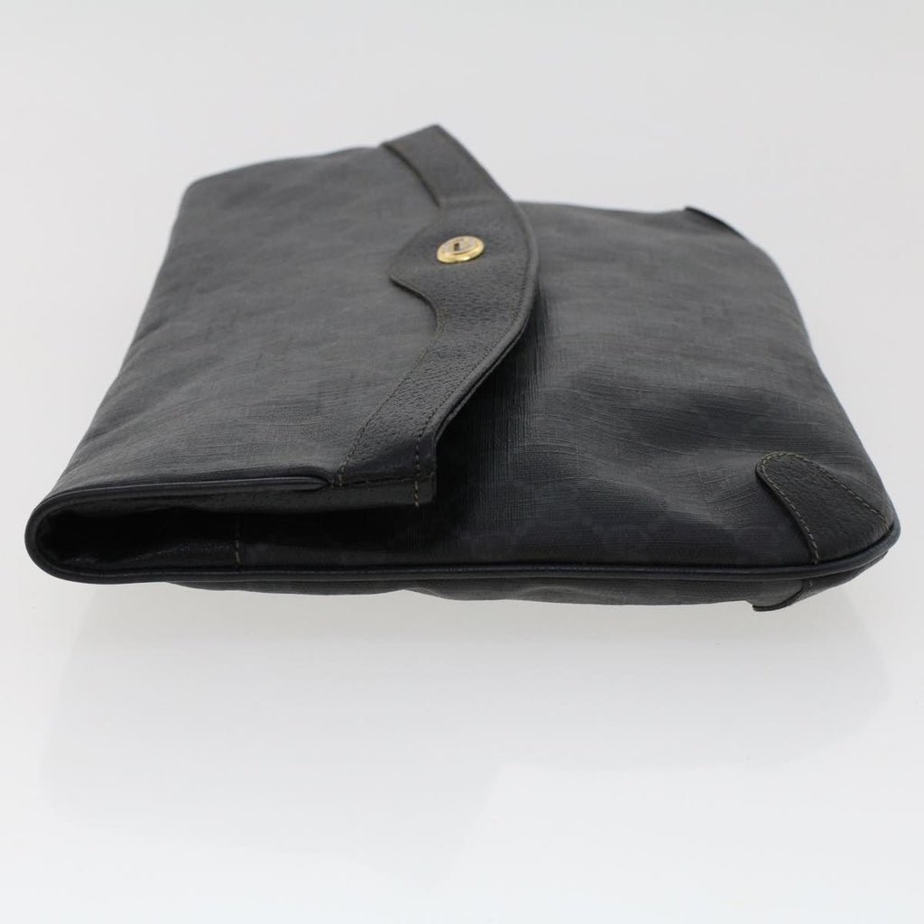 GUCCI GG Canvas Clutch Bag PVC Leather Black 156.02.075  ep1120