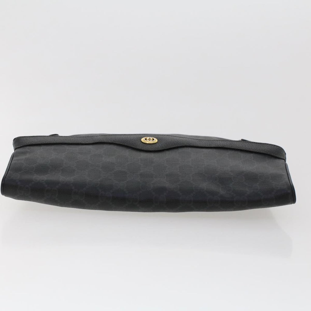 GUCCI GG Canvas Clutch Bag PVC Leather Black 156.02.075  ep1120