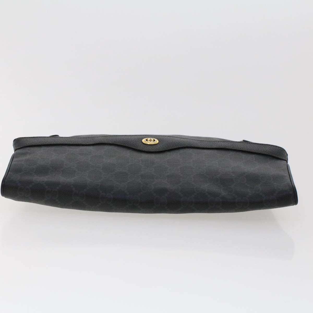 GUCCI GG Canvas Clutch Bag PVC Leather Black 156.02.075  ep1120