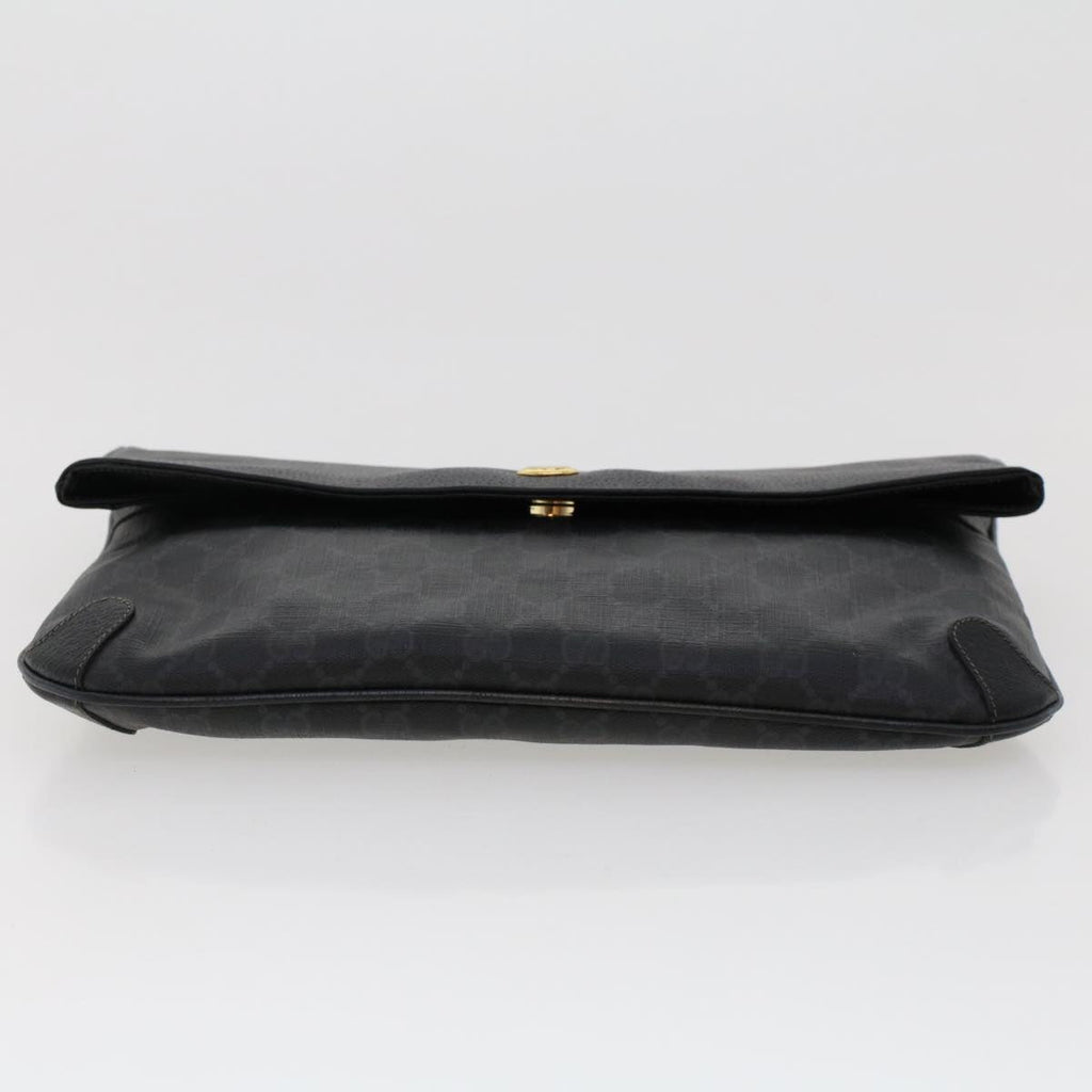 GUCCI GG Canvas Clutch Bag PVC Leather Black 156.02.075  ep1120