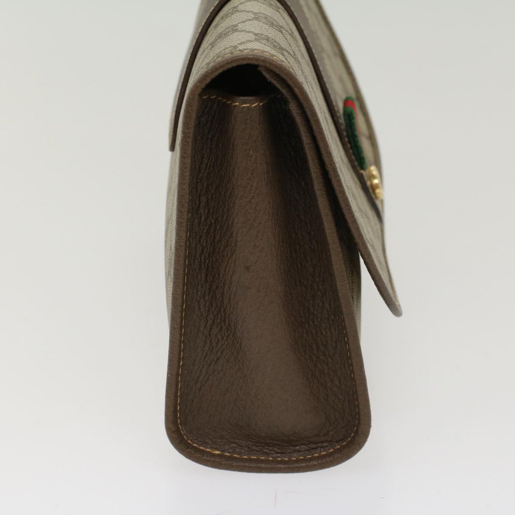 GUCCI GG Canvas Web Sherry Line Clutch Bag Beige Red Green 14.01.030  ep1124