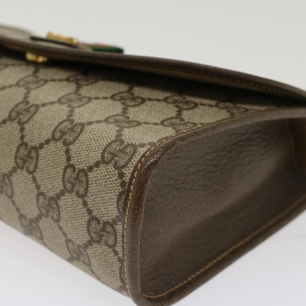 GUCCI GG Canvas Web Sherry Line Clutch Bag Beige Red Green 14.01.030  ep1124