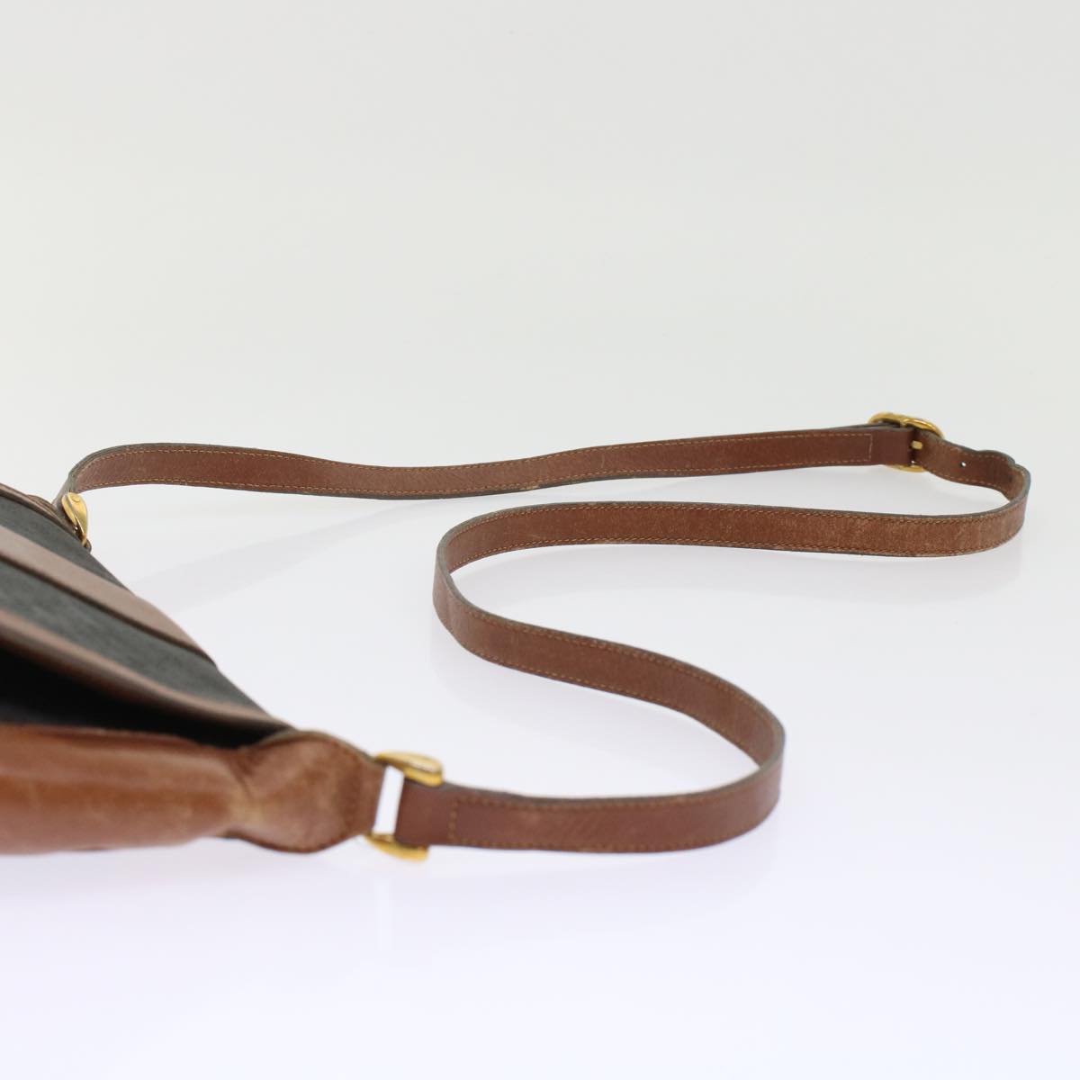 GUCCI Micro GG Canvas Shoulder Bag PVC Leather Black  ep1178