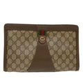 GUCCI GG Canvas Web Sherry Line Clutch Bag Beige Red 5601012  ep1196