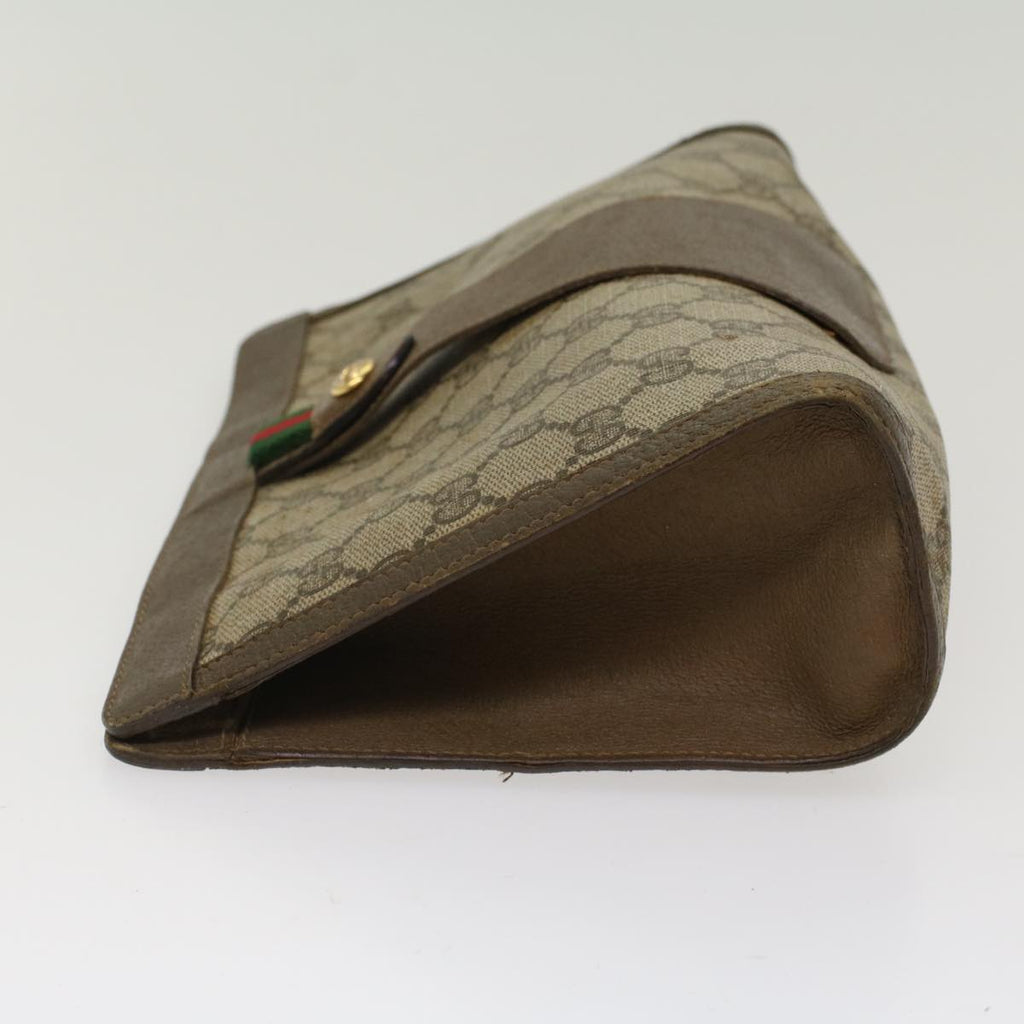 GUCCI GG Canvas Web Sherry Line Clutch Bag Beige Red 5601012  ep1196