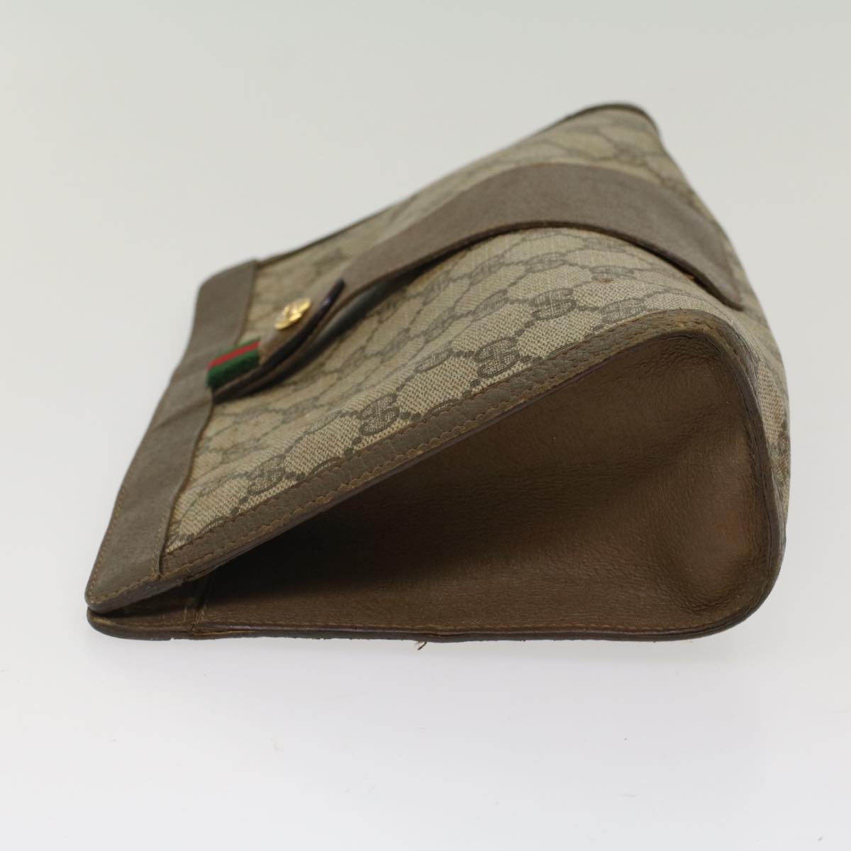 GUCCI GG Canvas Web Sherry Line Clutch Bag Beige Red 5601012  ep1196