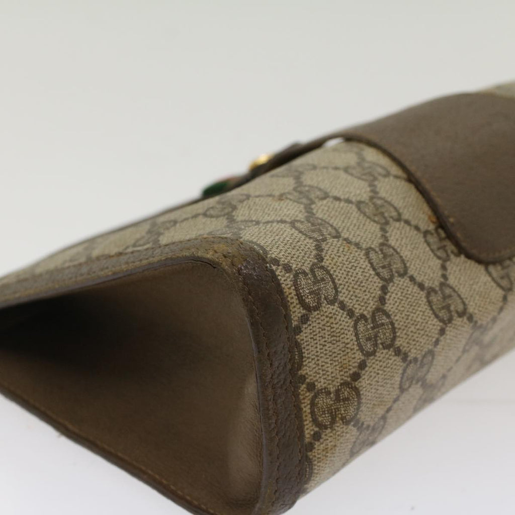 GUCCI GG Canvas Web Sherry Line Clutch Bag Beige Red 5601012  ep1196