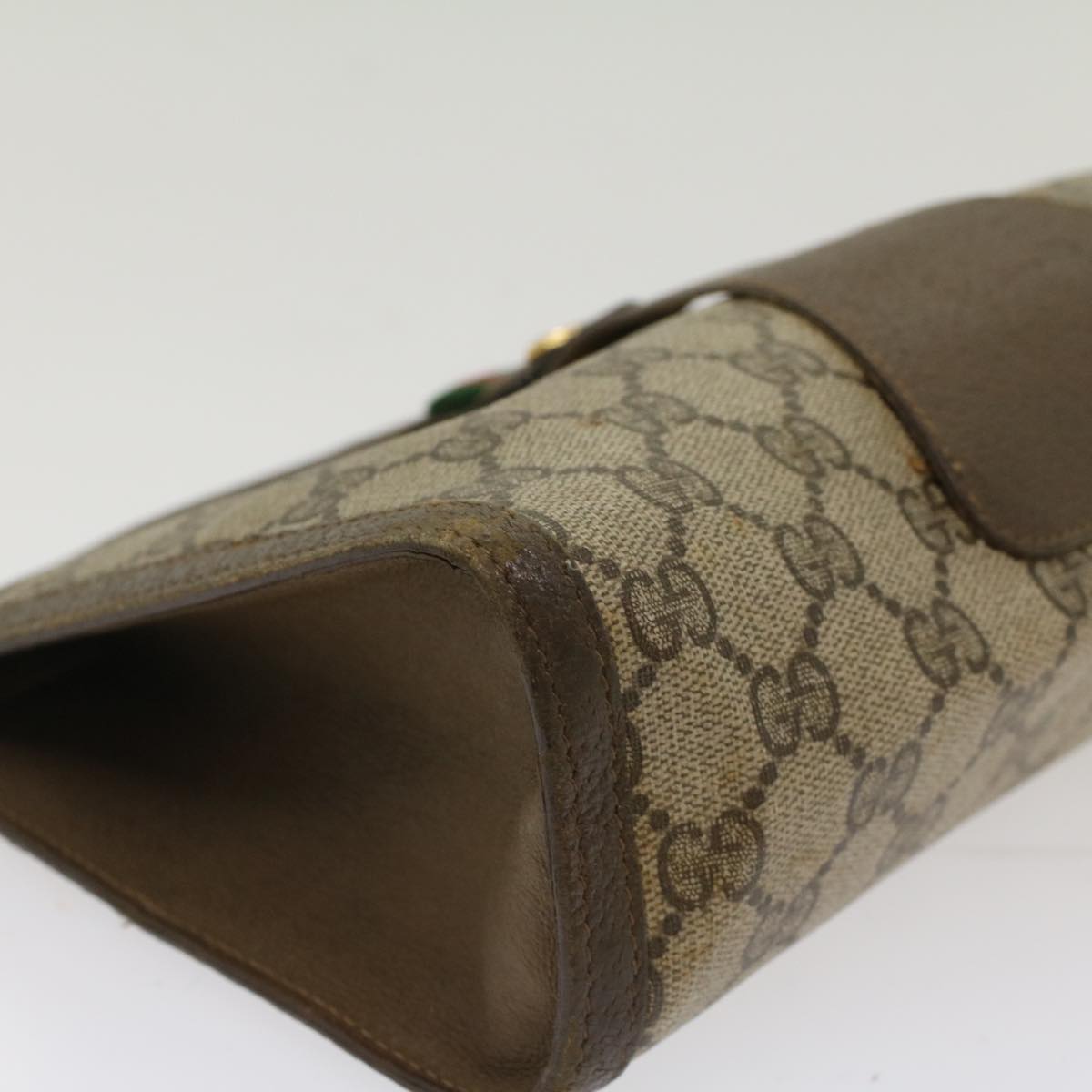GUCCI GG Canvas Web Sherry Line Clutch Bag Beige Red 5601012  ep1196