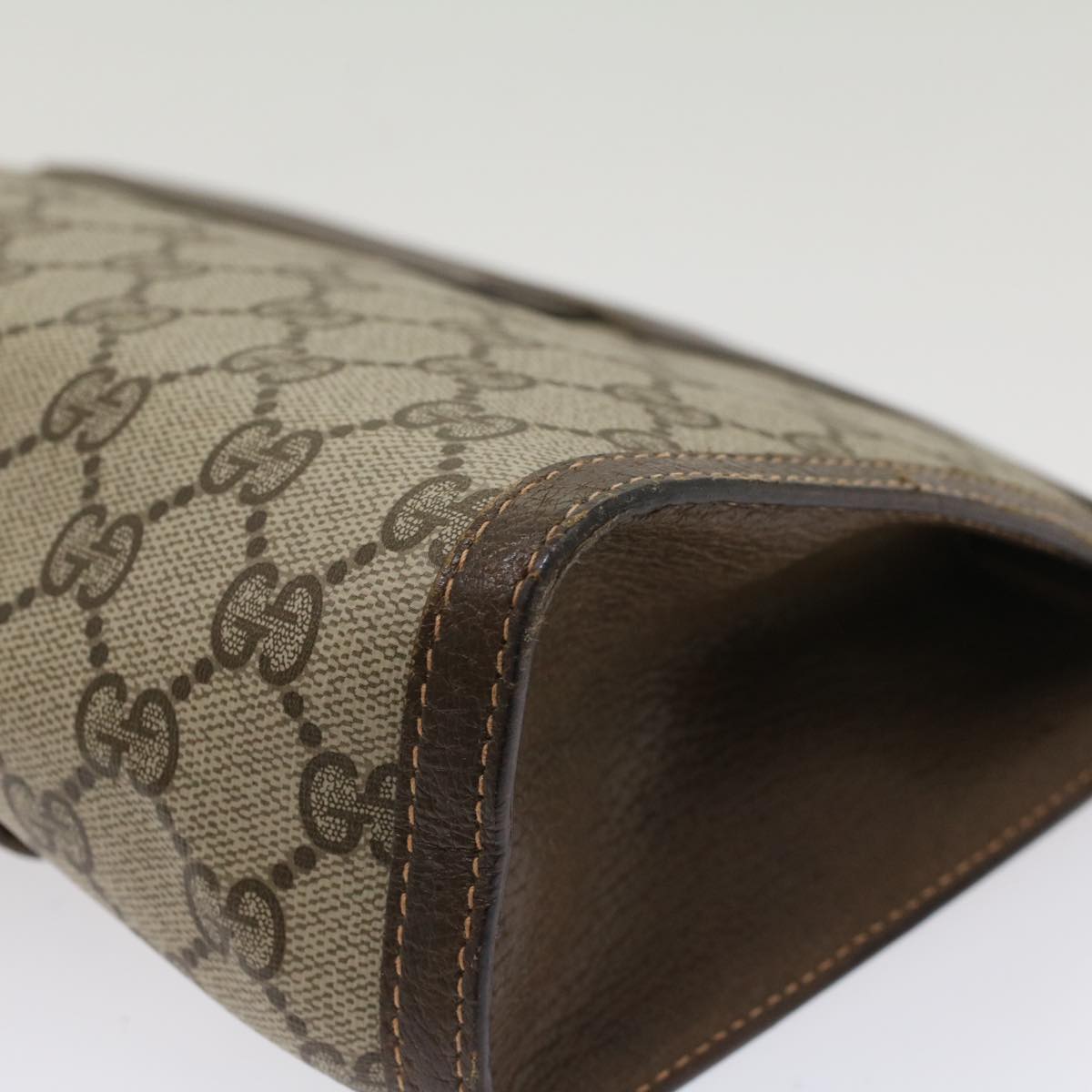 GUCCI GG Canvas Web Sherry Line Clutch Bag Beige Red 156.01.033  ep1221