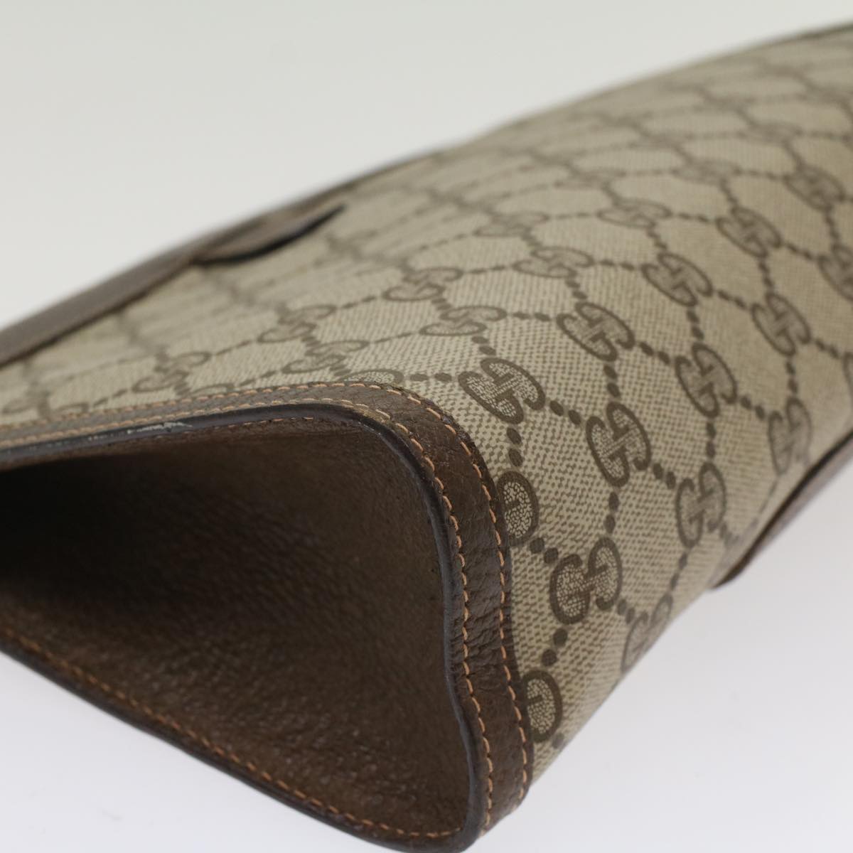 GUCCI GG Canvas Web Sherry Line Clutch Bag Beige Red 156.01.033  ep1221