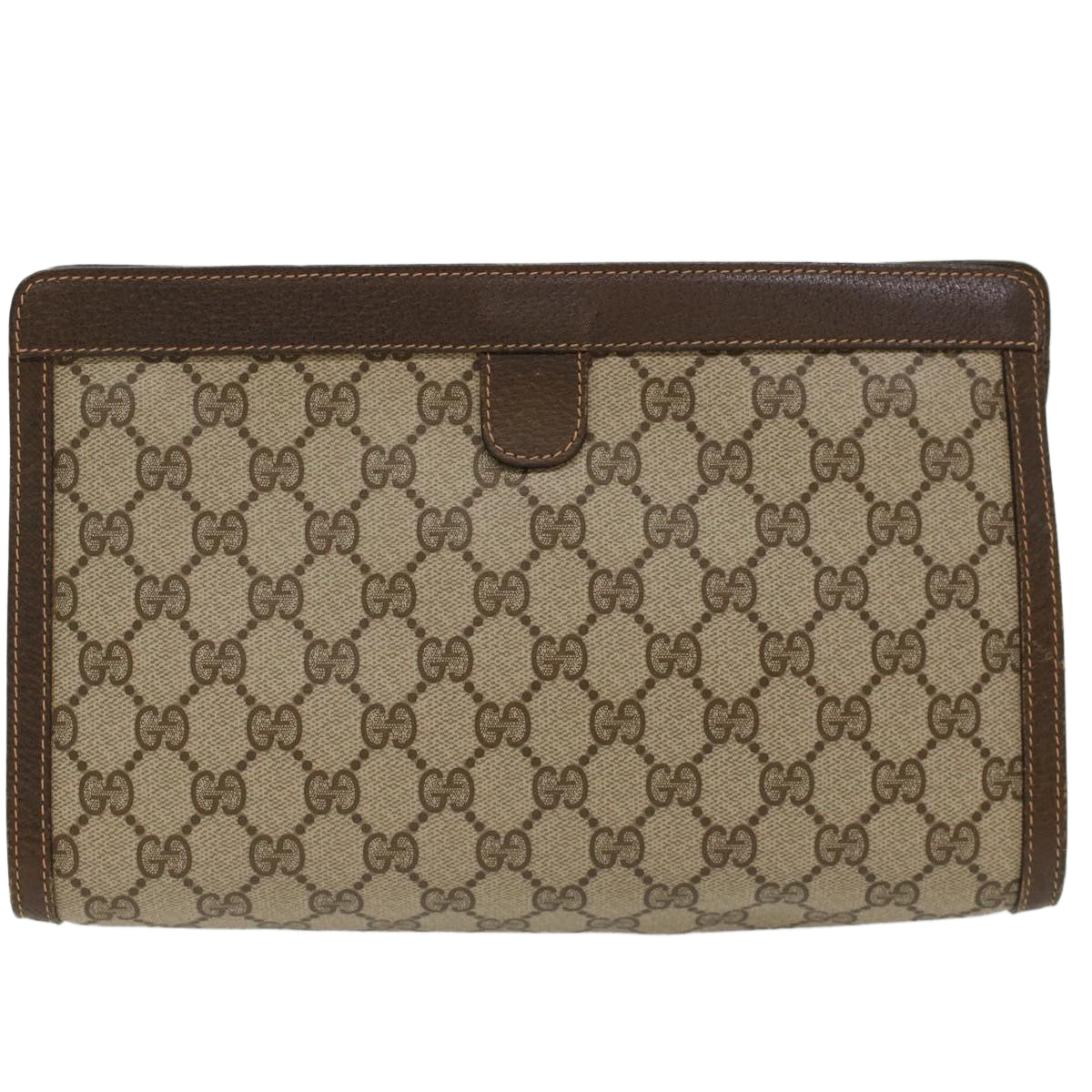 GUCCI GG Canvas Web Sherry Line Clutch Bag Beige Red 156.01.033  ep1221