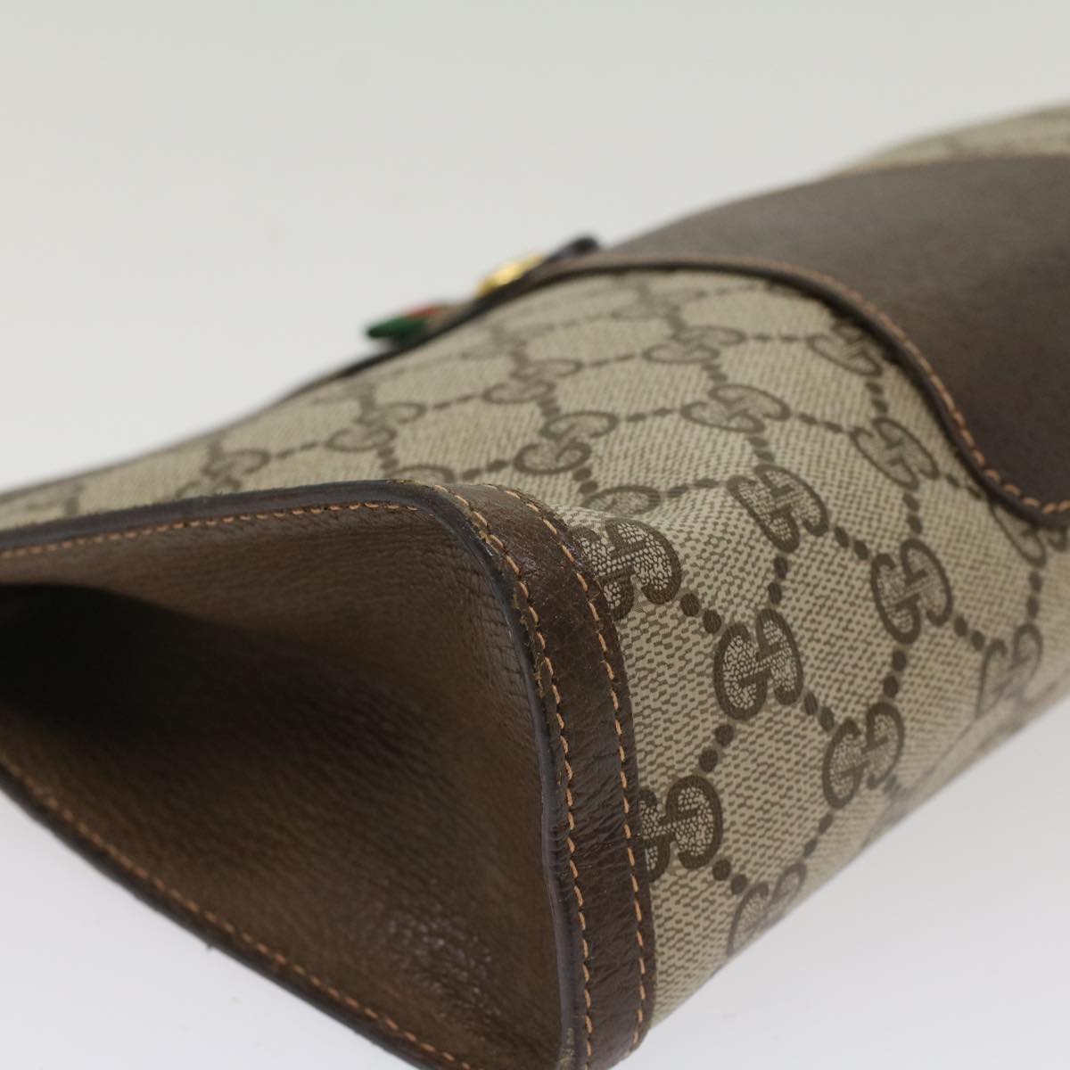 GUCCI GG Canvas Web Sherry Line Clutch Bag Beige Red 156.01.033  ep1221