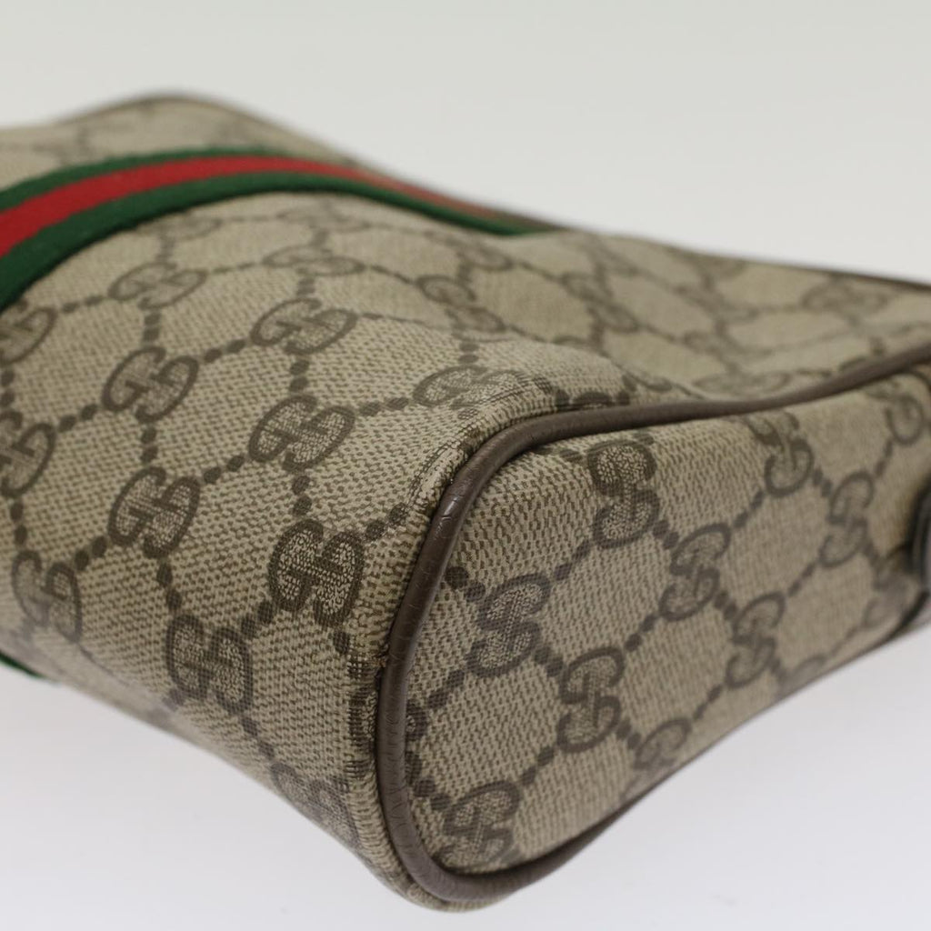 GUCCI GG Canvas Web Sherry Line Clutch Bag Beige Red 2201012  ep1227