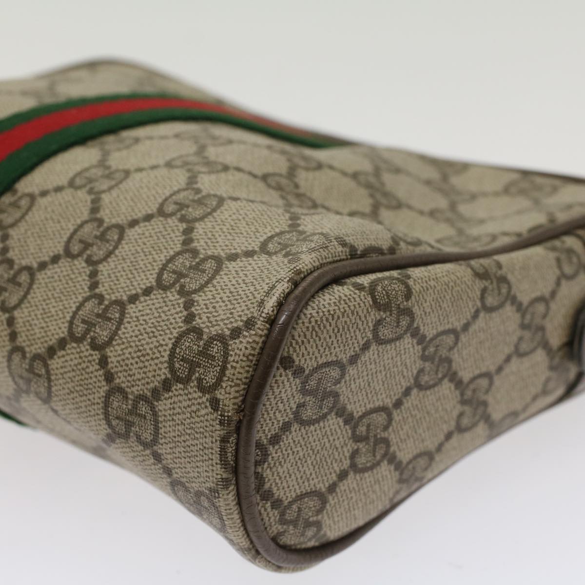 GUCCI GG Canvas Web Sherry Line Clutch Bag Beige Red 2201012  ep1227