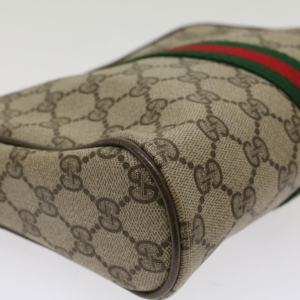 GUCCI GG Canvas Web Sherry Line Clutch Bag Beige Red 2201012  ep1227