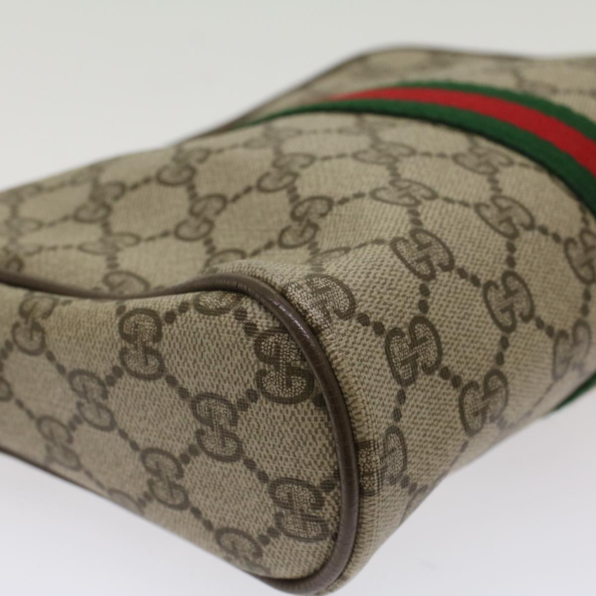 GUCCI GG Canvas Web Sherry Line Clutch Bag Beige Red 2201012  ep1227