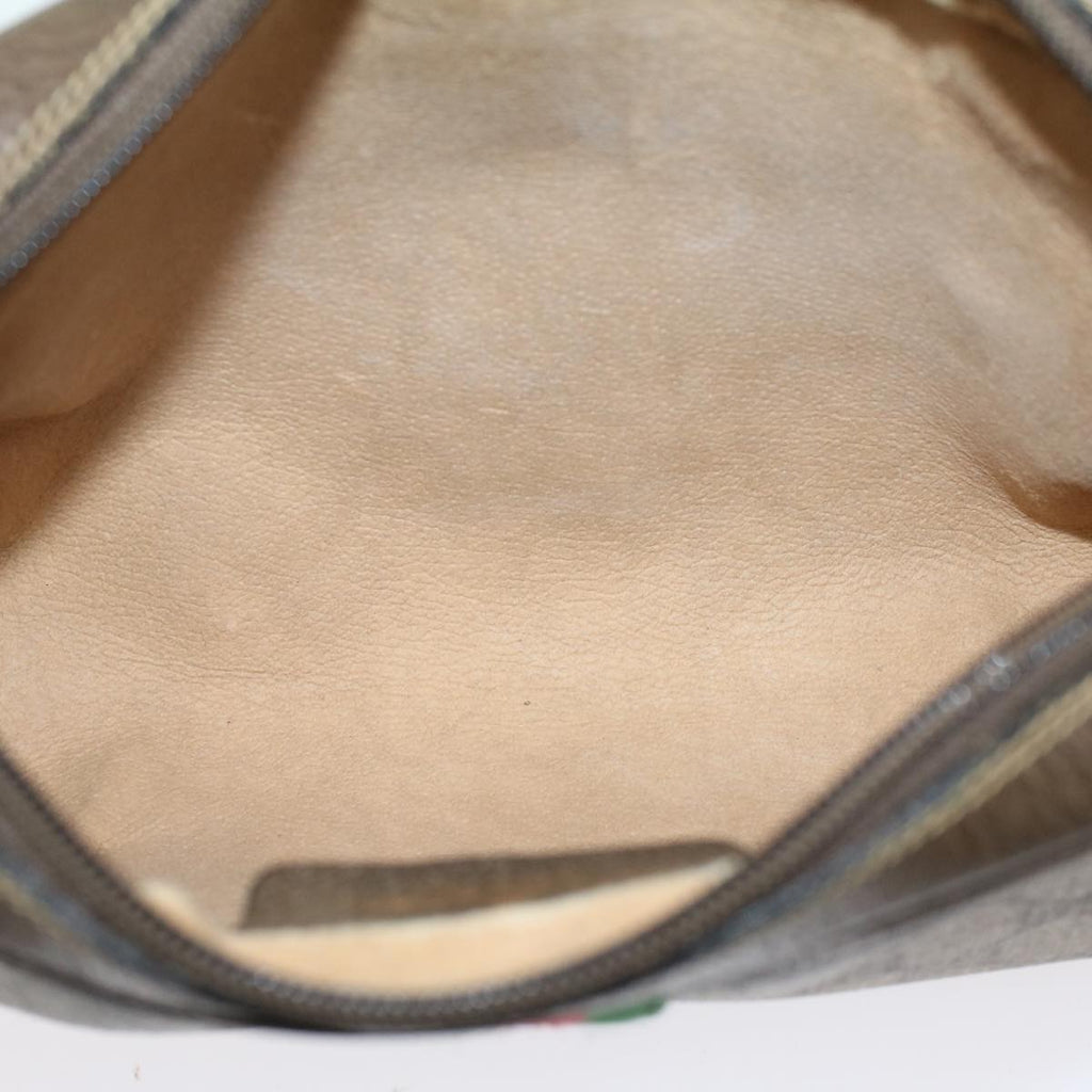 GUCCI GG Canvas Web Sherry Line Clutch Bag Beige Red 2201012  ep1227