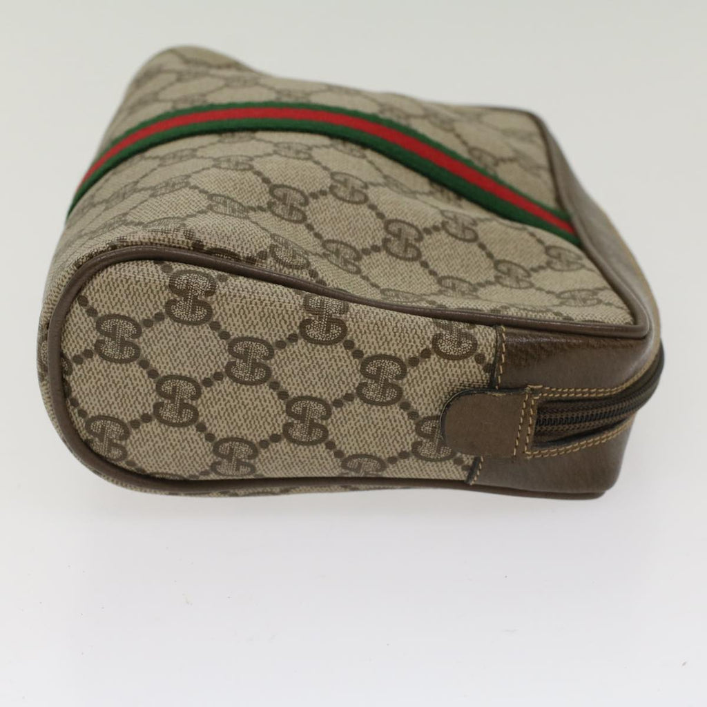 GUCCI GG Canvas Web Sherry Line Clutch Bag Beige Red 2201012  ep1227