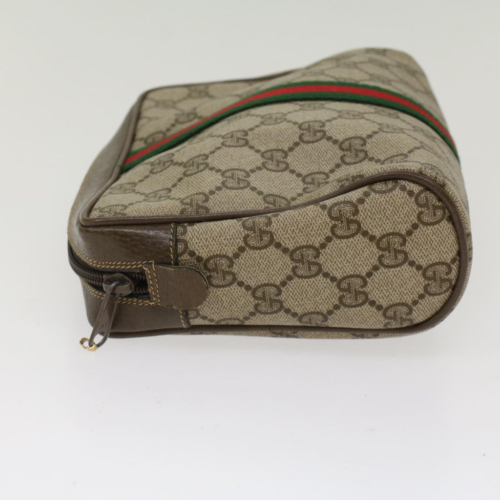 GUCCI GG Canvas Web Sherry Line Clutch Bag Beige Red 2201012  ep1227