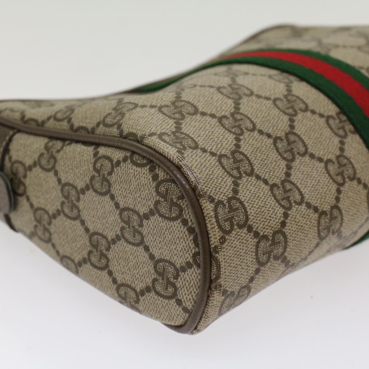 GUCCI GG Canvas Web Sherry Line Clutch Bag Beige Red 2201012  ep1227
