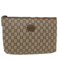 GUCCI GG Plus Canvas Clutch Bag PVC Leather Beige  ep1228