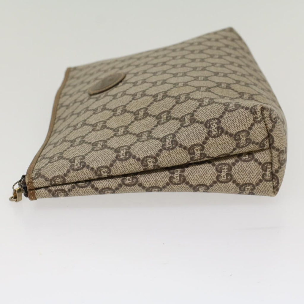 GUCCI GG Plus Canvas Clutch Bag PVC Leather Beige  ep1228