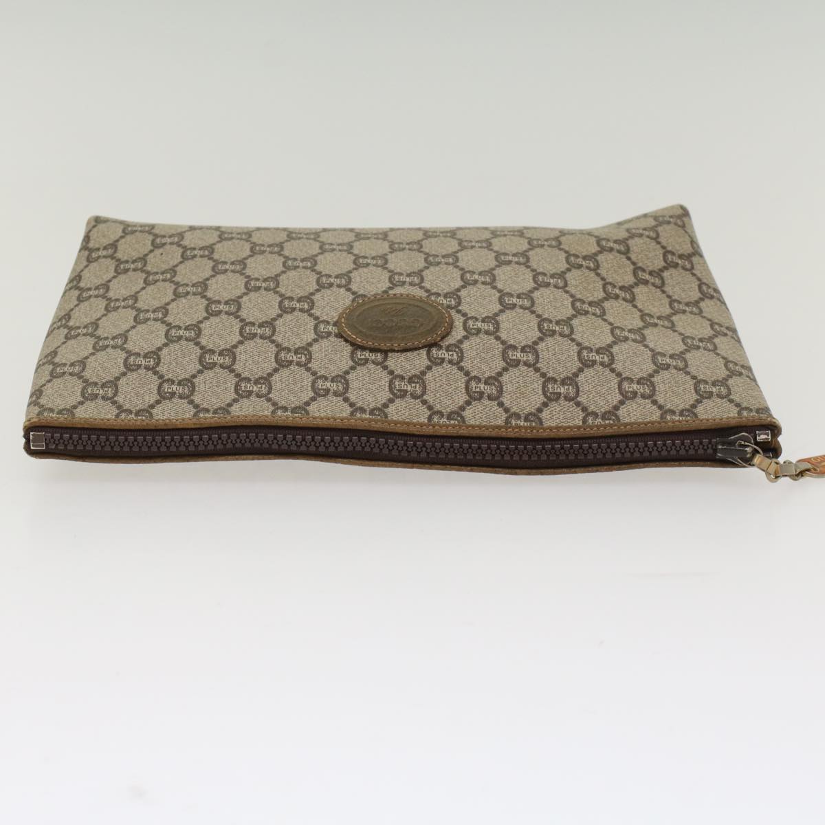 GUCCI GG Plus Canvas Clutch Bag PVC Leather Beige  ep1228