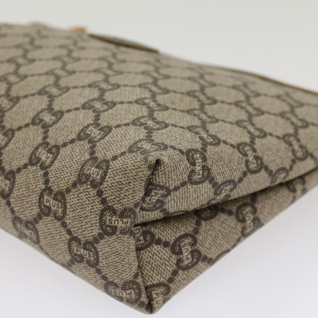 GUCCI GG Plus Canvas Clutch Bag PVC Leather Beige  ep1228