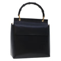 GUCCI Bamboo Shoulder Bag Leather Black  ep1264