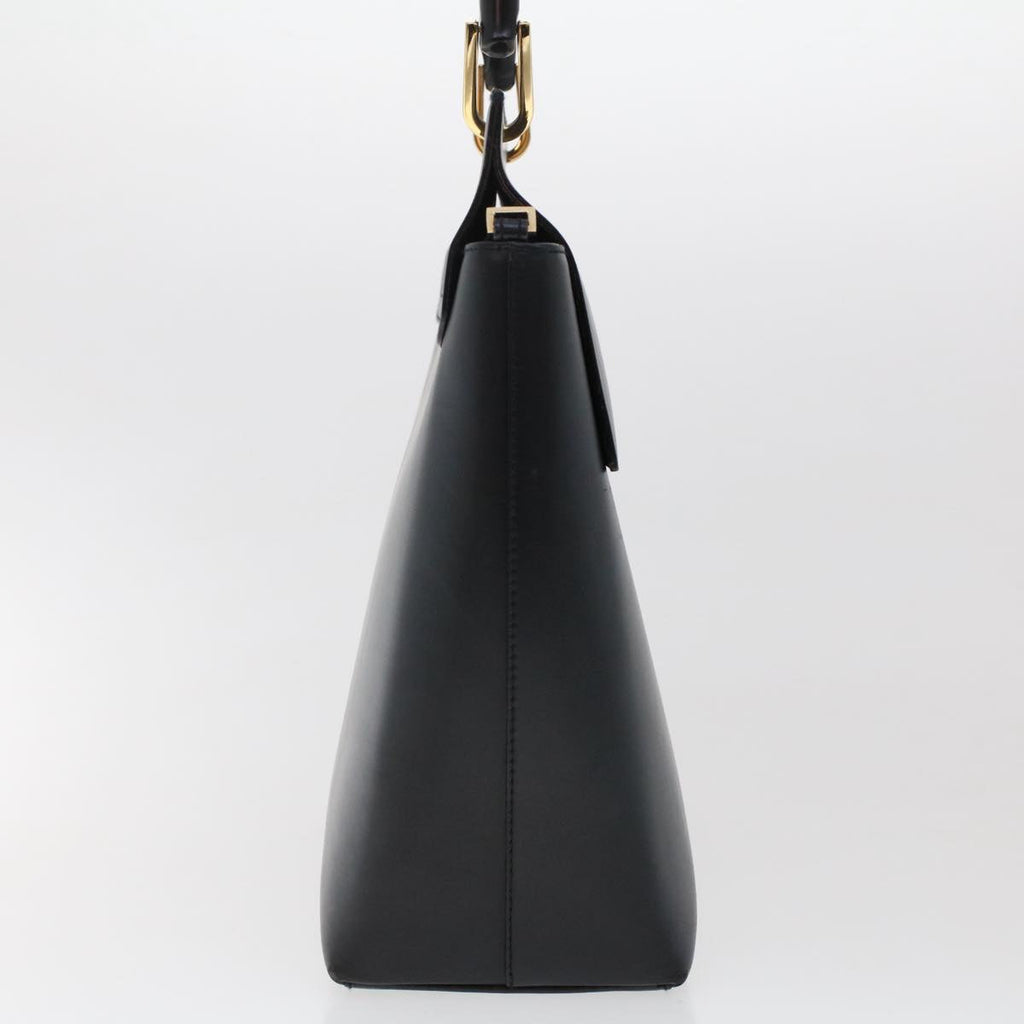 GUCCI Bamboo Shoulder Bag Leather Black  ep1264