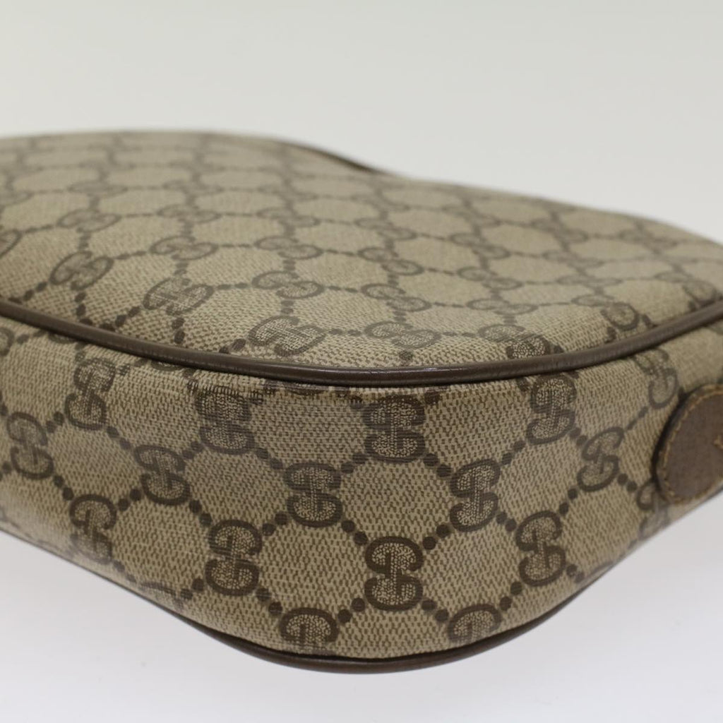 GUCCI GG Canvas Web Sherry Line Clutch Bag PVC Leather Beige Red  ep1269
