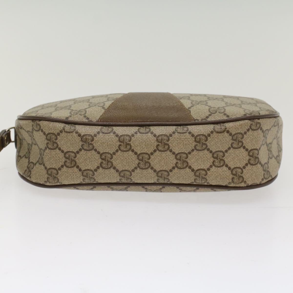 GUCCI GG Canvas Web Sherry Line Clutch Bag PVC Leather Beige Red  ep1269
