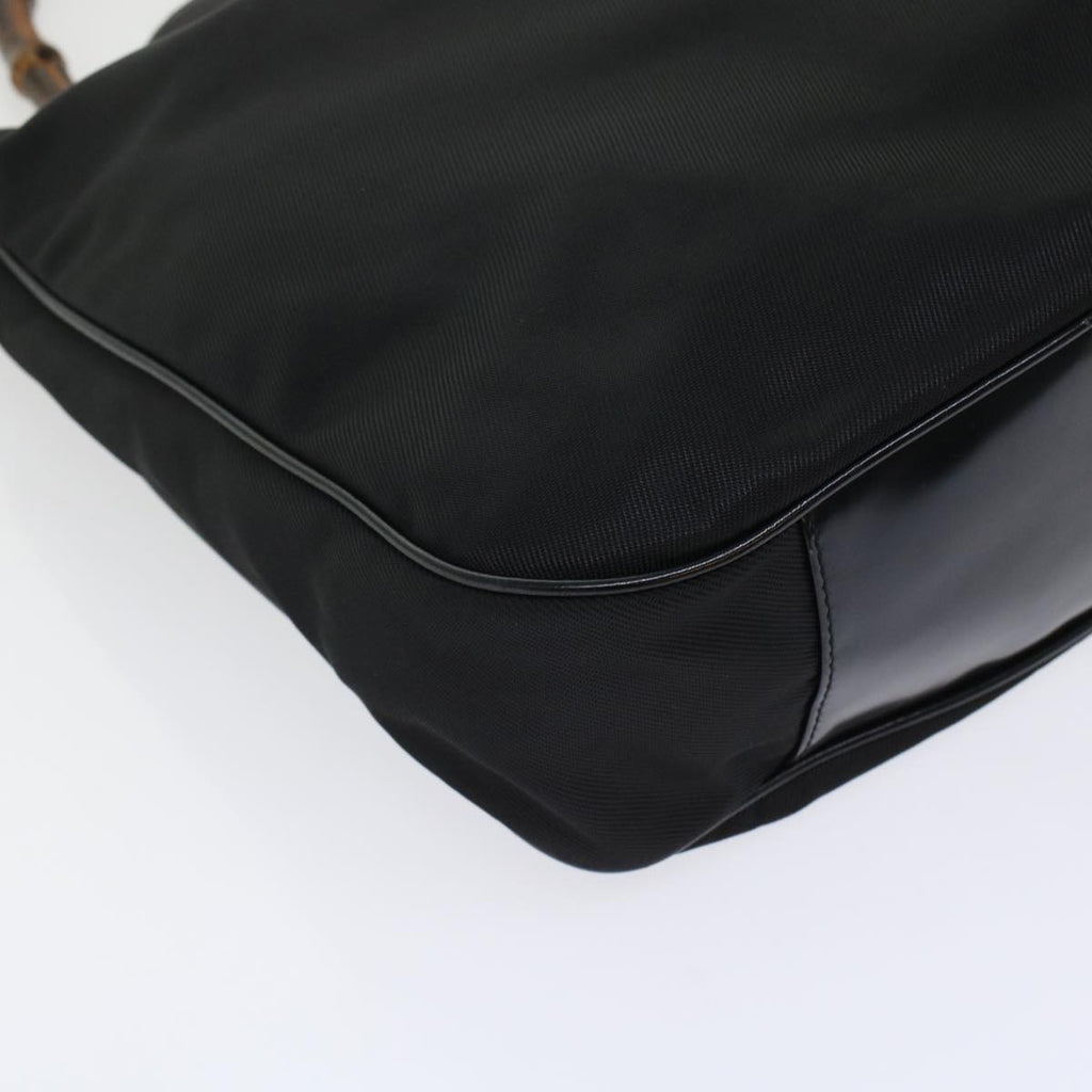 GUCCI Bamboo Shoulder Bag Nylon Black 00119981577  ep826