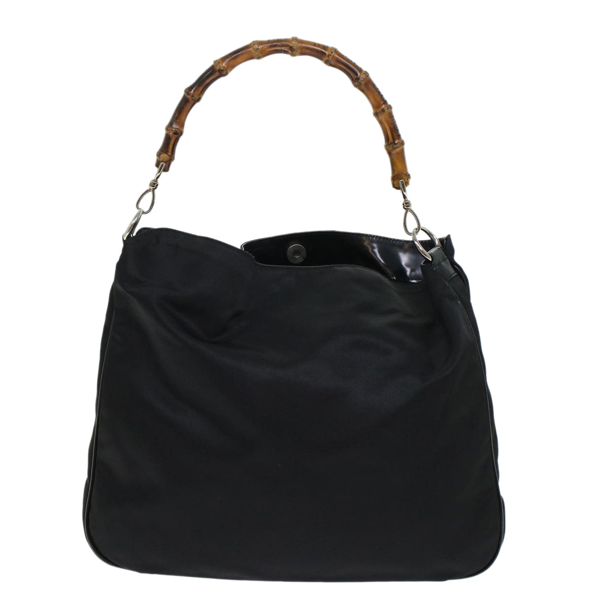 GUCCI Bamboo Shoulder Bag Nylon Black 00119981577  ep826