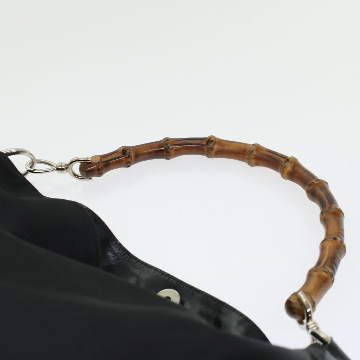GUCCI Bamboo Shoulder Bag Nylon Black 00119981577  ep826