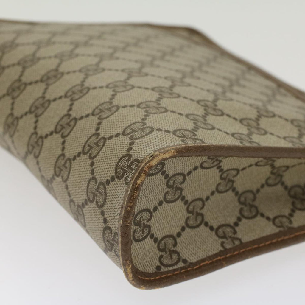 GUCCI GG Canvas Clutch Bag PVC Leather Beige  ep898