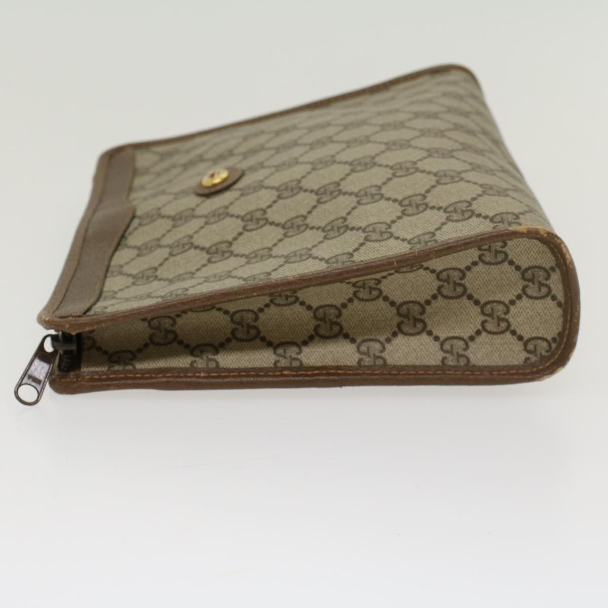 GUCCI GG Canvas Clutch Bag PVC Leather Beige  ep898