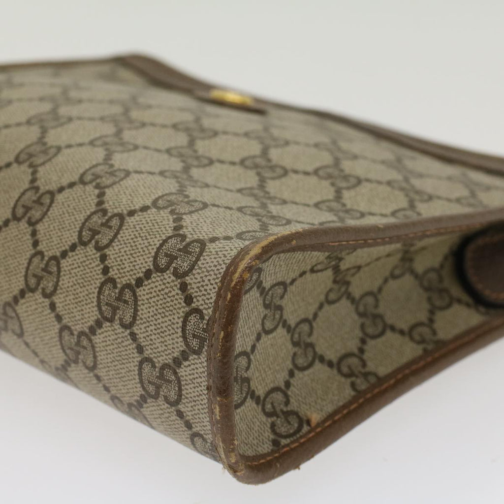 GUCCI GG Canvas Clutch Bag PVC Leather Beige  ep898