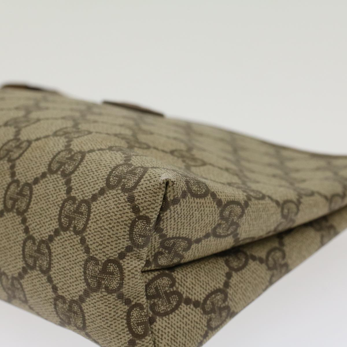 GUCCI GG Canvas Clutch Bag PVC Leather Beige 0141156088 4021  ep901