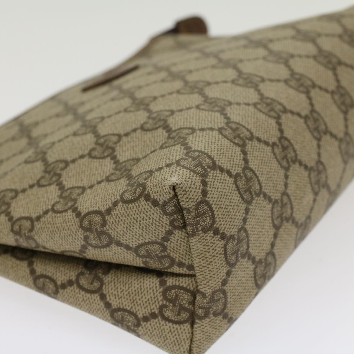 GUCCI GG Canvas Clutch Bag PVC Leather Beige 0141156088 4021  ep901