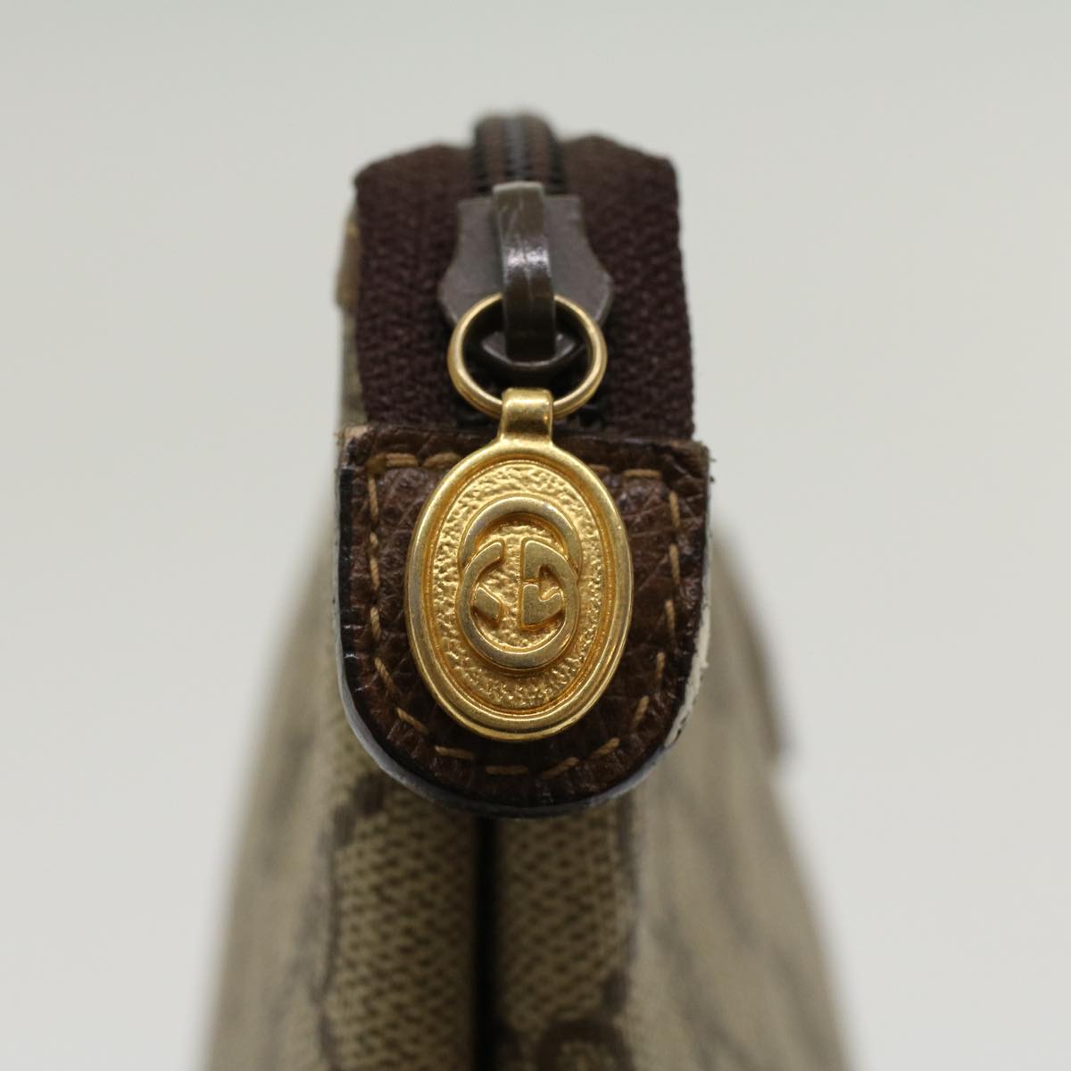 GUCCI GG Canvas Clutch Bag PVC Leather Beige 0141156088 4021  ep901