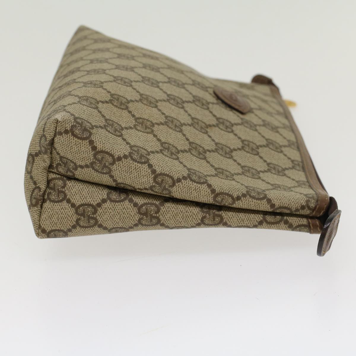 GUCCI GG Canvas Clutch Bag PVC Leather Beige 0141156088 4021  ep901