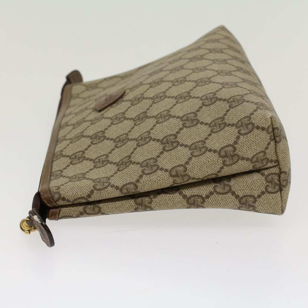 GUCCI GG Canvas Clutch Bag PVC Leather Beige 0141156088 4021  ep901