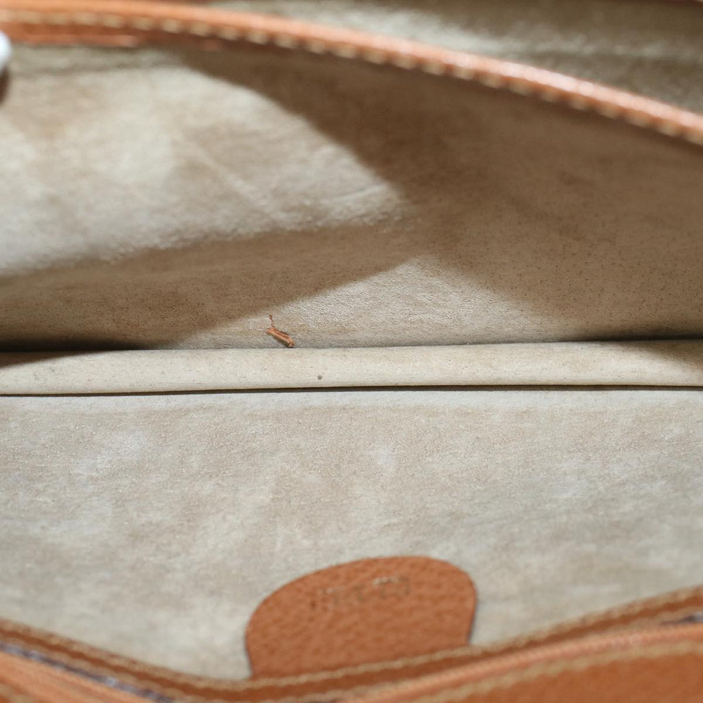 GUCCI Clutch Bag Leather Brown  ep904