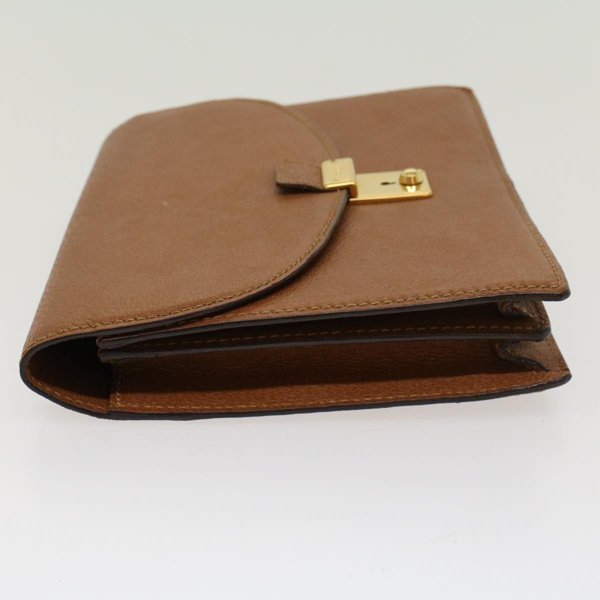 GUCCI Clutch Bag Leather Brown  ep904