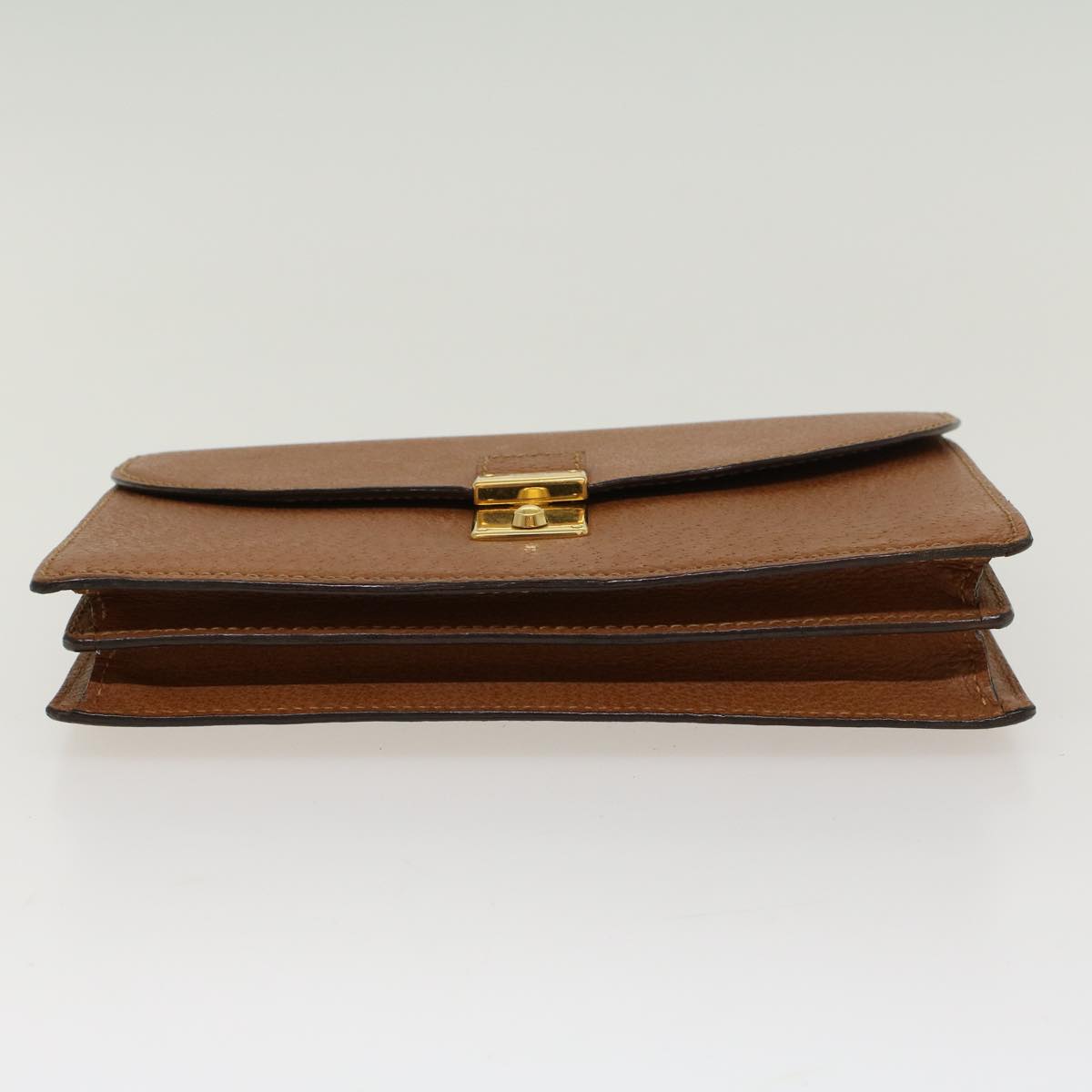 GUCCI Clutch Bag Leather Brown  ep904