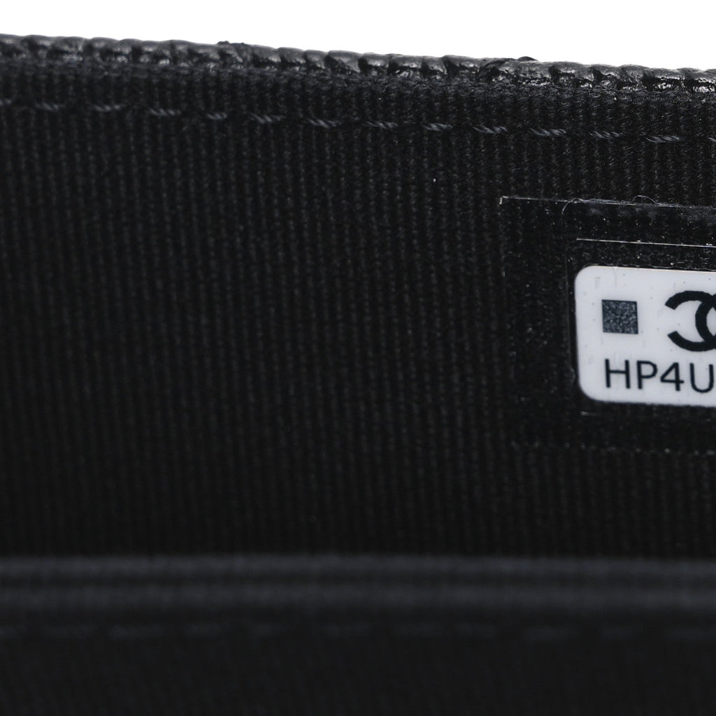 Chanel Caviar Quilted Mini Ribbon Wallet On Chain WOC Black
