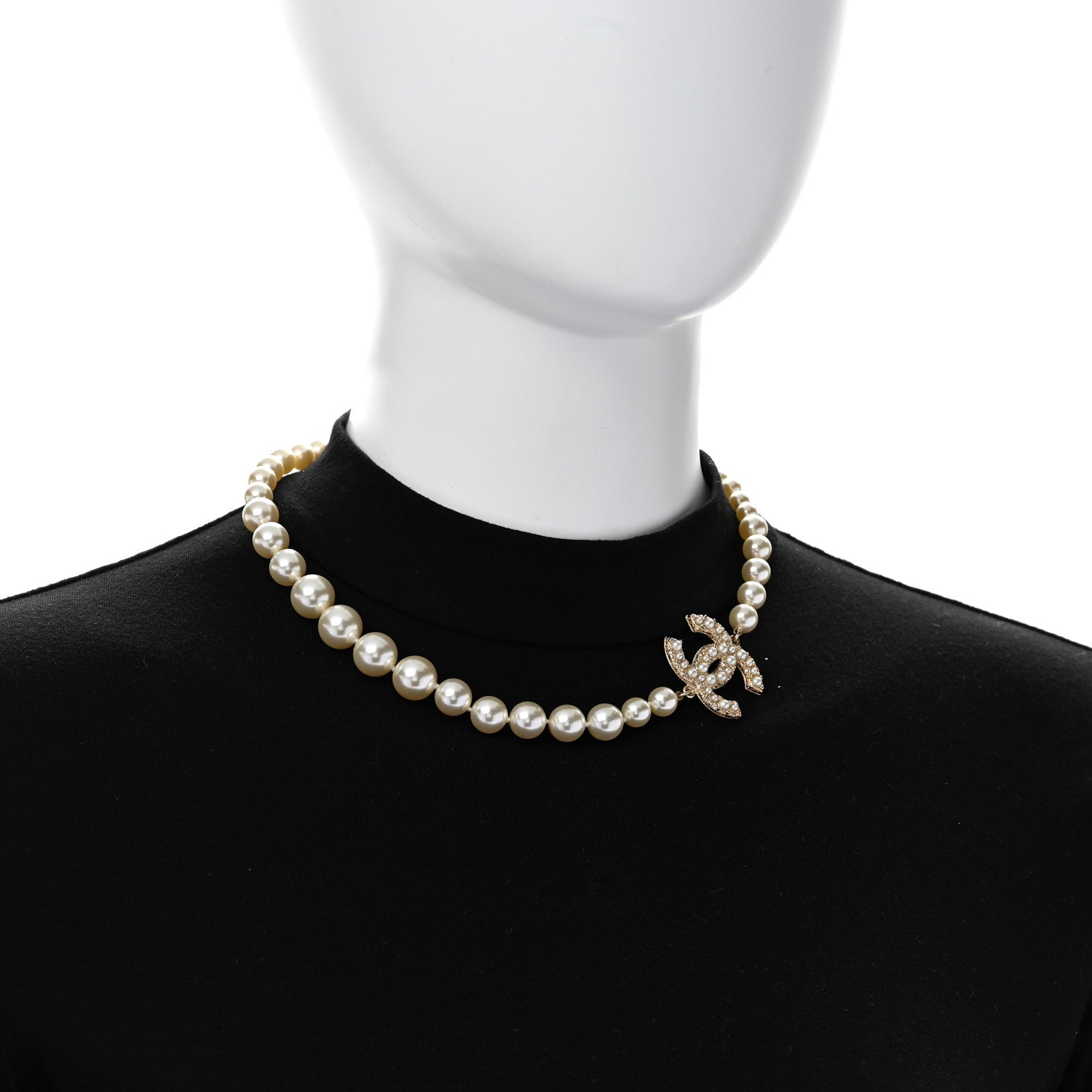 Pearl CC 100th Anniversary Necklace Light Gold