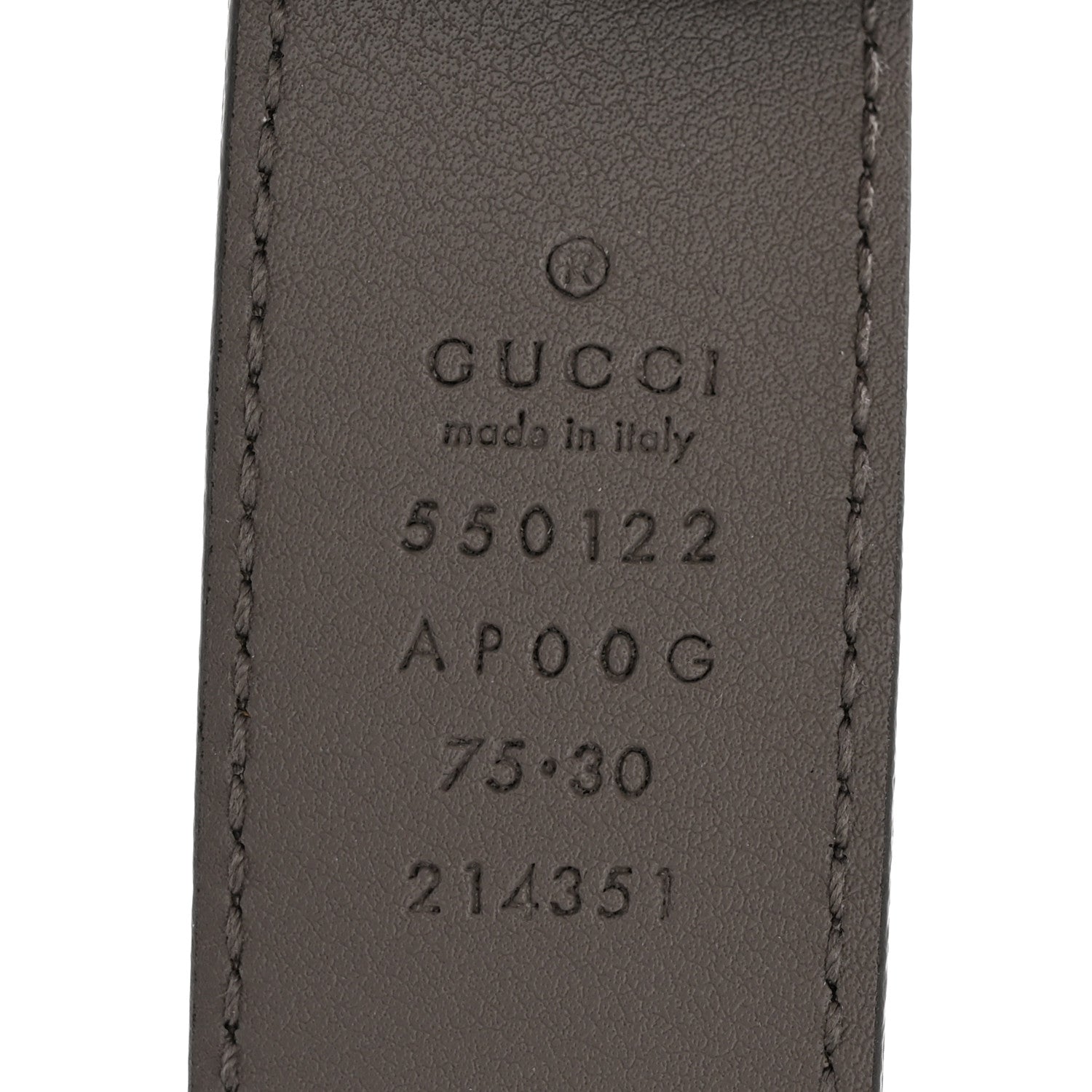 Gucci Calfskin Zumi 30mm Belt 75 30 Dusty Grey