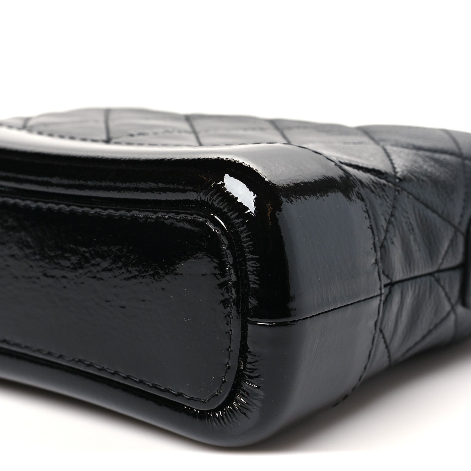 Chanel Patent Goatskin Quilted Small Gabrielle Hobo Black